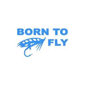  Born To Fly Large 10 Tall LIGHT BLUE vinyl window decal 
