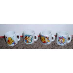 Set of 4 Winnie the Pooh, Tigger, Piglet MINI Miniature Mugs   1.25 