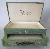 Old TALISMAN by DELTAH DRAGON JEWELRY BOX Jadite Green Celluloid Early 