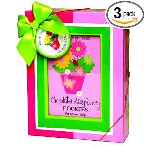Too Good Gourmet Chocolate Raspberry Thumbprint Cookies In Pink Flower 