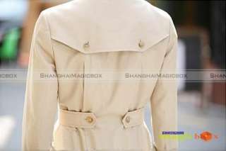   Fashion Women Double Breasted Long Trench Coat Jacket Beige Black#042