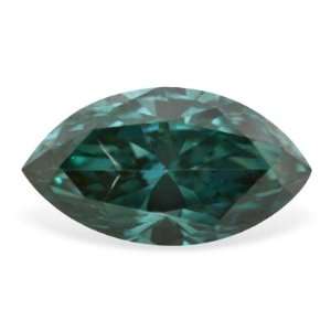  0.37 Ct Marquise Cut Diamond In Teal Blue Color Jewelry