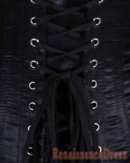 Gothic Satin Steel Boned Strapless Corset Tight Lacing  