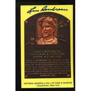  Lou Boudreau Hand Signed Hof Vintage Postcard Psa ~~   MLB 