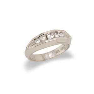  Ladies Diamond Wedding Band in 14k White Gold (TCW .36) Jewelry