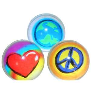  Peace Love Earth Bouncing Balls (1 dz) Toys & Games