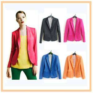 Candy Color Chic Charm Lapel Blazer Suit Outwear Deep Pink XS S M L 