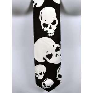   Creepy Skull Neck Tie Rockabilly Ink Tattoo Halloween 