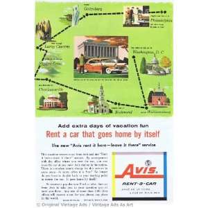  1957 Avis Rent A Car Vintage Ad 