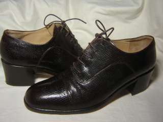  Dark Brown Textured Laced Up Heels Size 38/ 7.5  