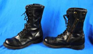   Leather Jump Combat Boots Punk Zippered Size 8 Talon Zipper  