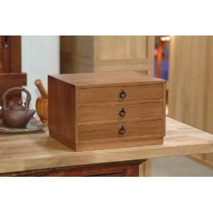 Japanese tansu style jewelry box, KB11, 3 drawers box, solid kiri wood