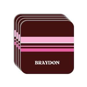 Personal Name Gift   BRAYDON Set of 4 Mini Mousepad Coasters (pink 