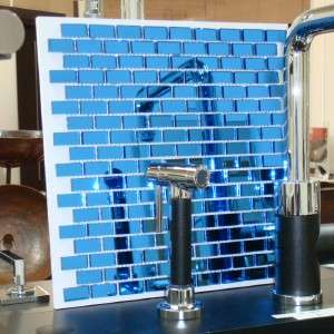 Mirror Glass Tile Mosaic Kitchen Bathroom Blue P138  