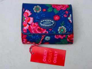 Oilily nwt wallet borsche purse blue roses portemonnee  