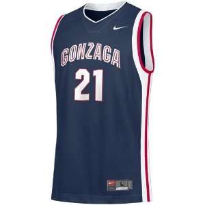  Nike Gonzaga Bulldogs #21 Navy Blue Tackle Twill Basketball 