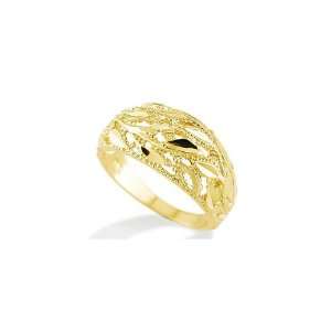    Womens 14k Solid Yellow Gold Leaf Fashion Band Ring Jewelry