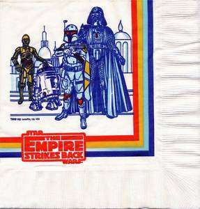   ESB 1980 One Single Birthday Party Napkin UNUSED Darth Vader Boba Fett