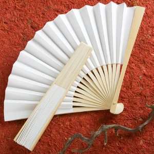  Elegant White Folding Fan Favors 6204