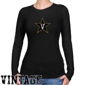 Shirts  Vanderbilt Commodores Ladies Black Distressed Logo Vintage 