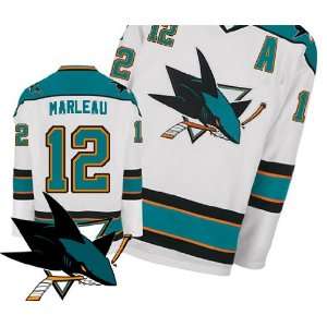   Marleau AWAY White Hockey Jersey (ALL are Sewn On)