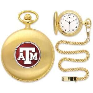  Texas A&M Aggies TAMU NCAA Gold Pocket Watch Sports 