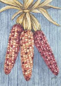 ACEO Original by Michele Bolling   #WC37   Autumn Corn  