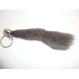  Rabbit Tail Key Chain 5 charcoal Gray Grey Everything 