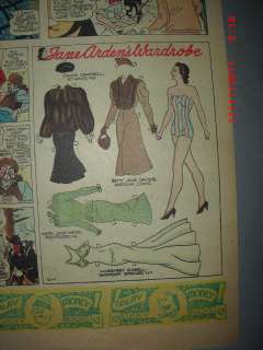   Arden with Large Uncut Paper Doll from 12/11/1938 Tabloid Size  