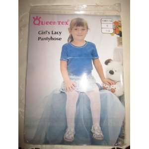  Queentex Girls Lacy Pantyhose (Size Small 1 3 