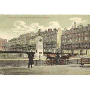   Postcard Regency Square and Memorial Statue Brighton England UK