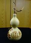 large chinese natural gourd handcraft pyrography art painting God of 