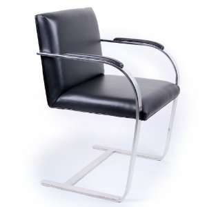  Brno Flat Bar Chair, Black Aniline Leather