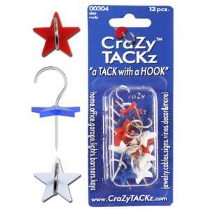  Crazy Tackz The Tack with a Star Designer Hook, Red/White 
