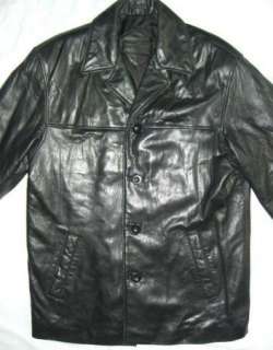 EUC Mens Bostonian Black Soft Leather Jacket SMALL  