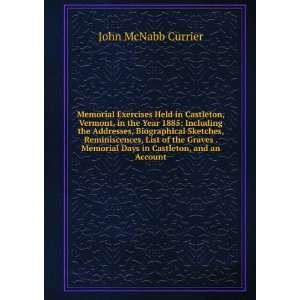   Memorial Days in Castleton, and an Account John McNabb Currier Books