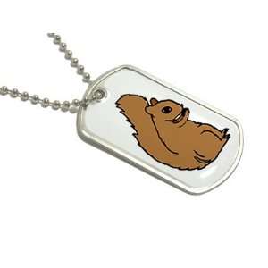 Squirrel   Military Dog Tag Keychain