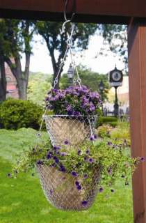New Hanging Double Basket Flower Planter   Aluminum  