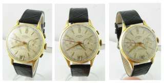 Rare 14k Gold Swiss Landeron 189 Chronograph Wrist Watch 1952  