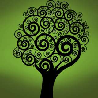 Vinyl Wall Decal Sticker Swirling Circle Tree 6ft tall  