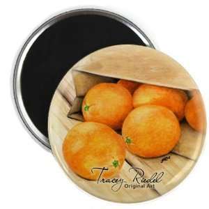  Creative Clam Bag Of Oranges Fruit Original Art 2.25 Inch 