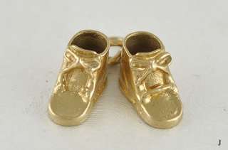 Vintage 14K Yellow Gold Sweet Baby Booties Charm 1962  