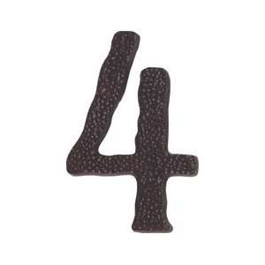   Hammered 5.5 Inch House Number 4 HN4L CP Copper