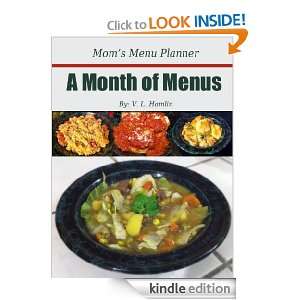 Moms Menu Planner A Month of Menus V. L. Hamlin  Kindle 
