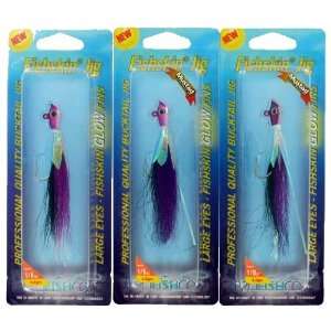  ProFish Fishing Bucktail 1/8oz Purple Glo Shad 3 Pack 