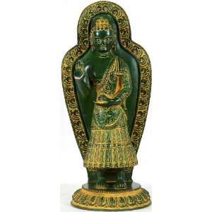  Gandhara Buddha in Abhaya Mudra   Brass Sculpture