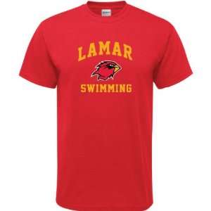  Lamar Cardinals Red Swimming Arch T Shirt Sports 