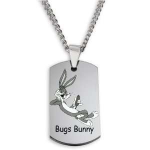  Buggs Bunny Dogtag Necklace w/Chain and Giftbox Jewelry