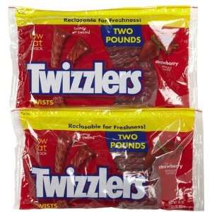 Twizzlers Strawberry Twists Zipper Bag, 32 oz, 2 ct (Quantity of 2)