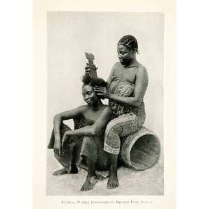  1915 Print Swahili Women Hairdressing Kenya Tribal Ethnic 